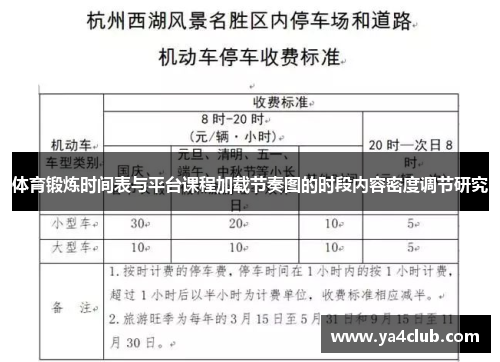 体育锻炼时间表与平台课程加载节奏图的时段内容密度调节研究